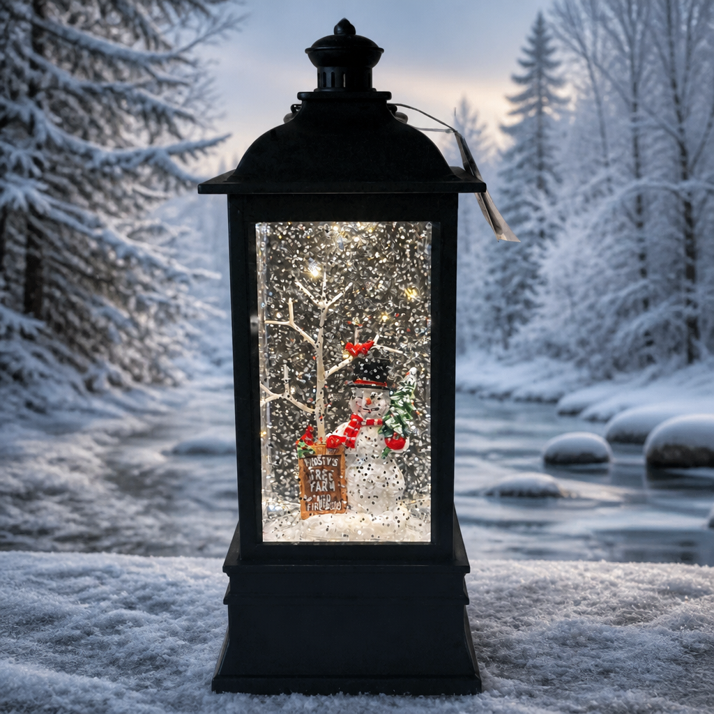 Frosty's Tree Farm 8.75" Musical Lighted Lantern