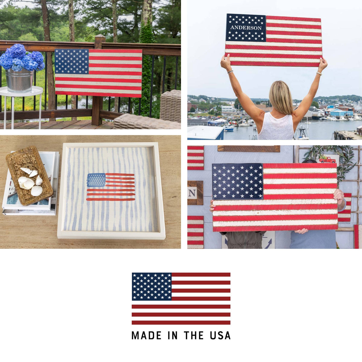 American Flag 1776-2026 Ornament | Wooden Decor | USA Sign