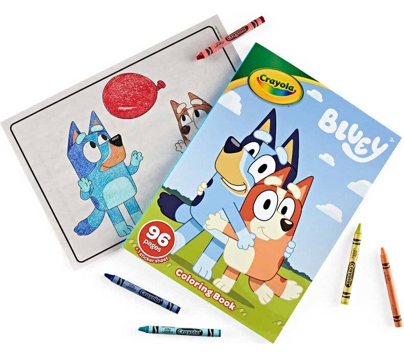Bluey Crayola 96 Page Coloring Book with Sticker Sheet