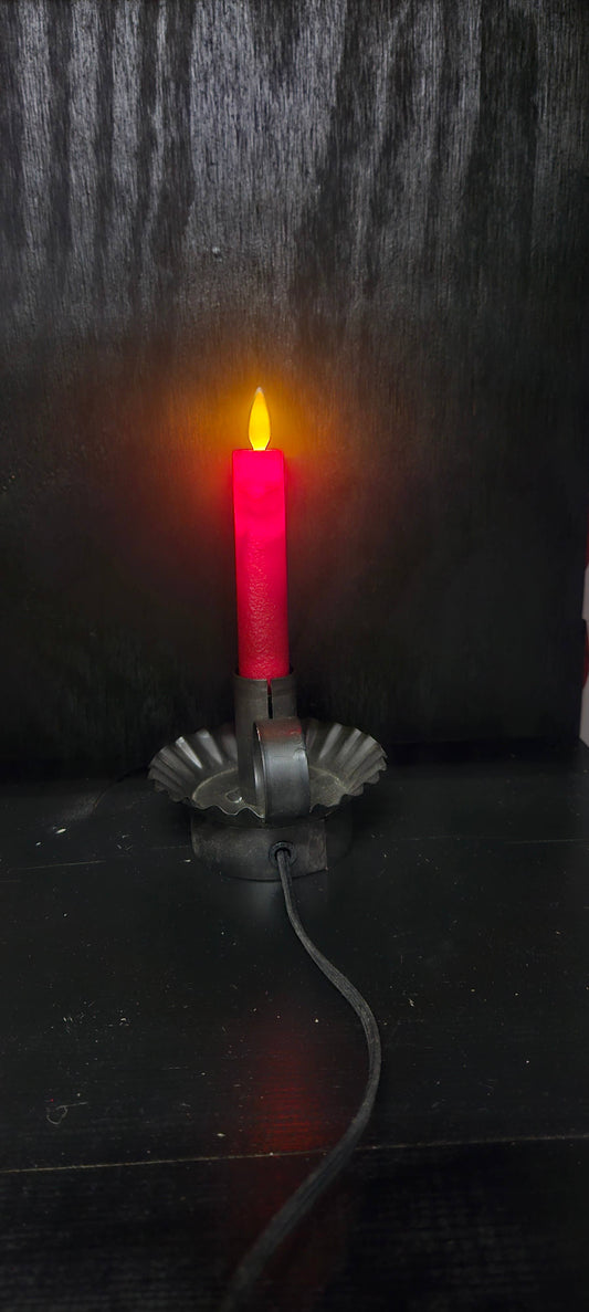 Red Electric Moving Flame LED Candle 5.5in