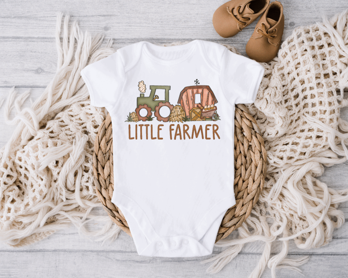 Little Farmer Cute Farm Baby Onesie