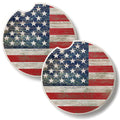 "Americana" 2 Pack Absorbent Stone Car Coaster