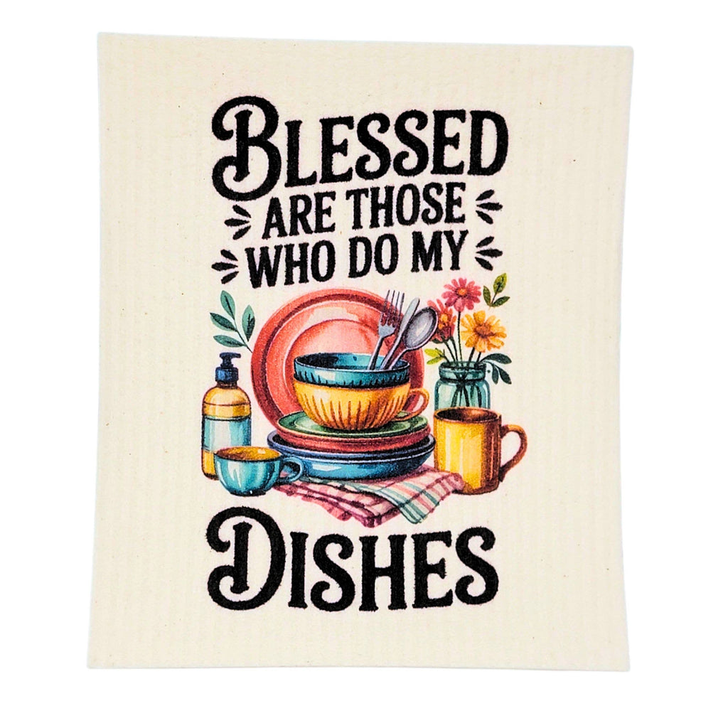 Blessed those who do the Dishes Funny Dishcloth - Home Decor