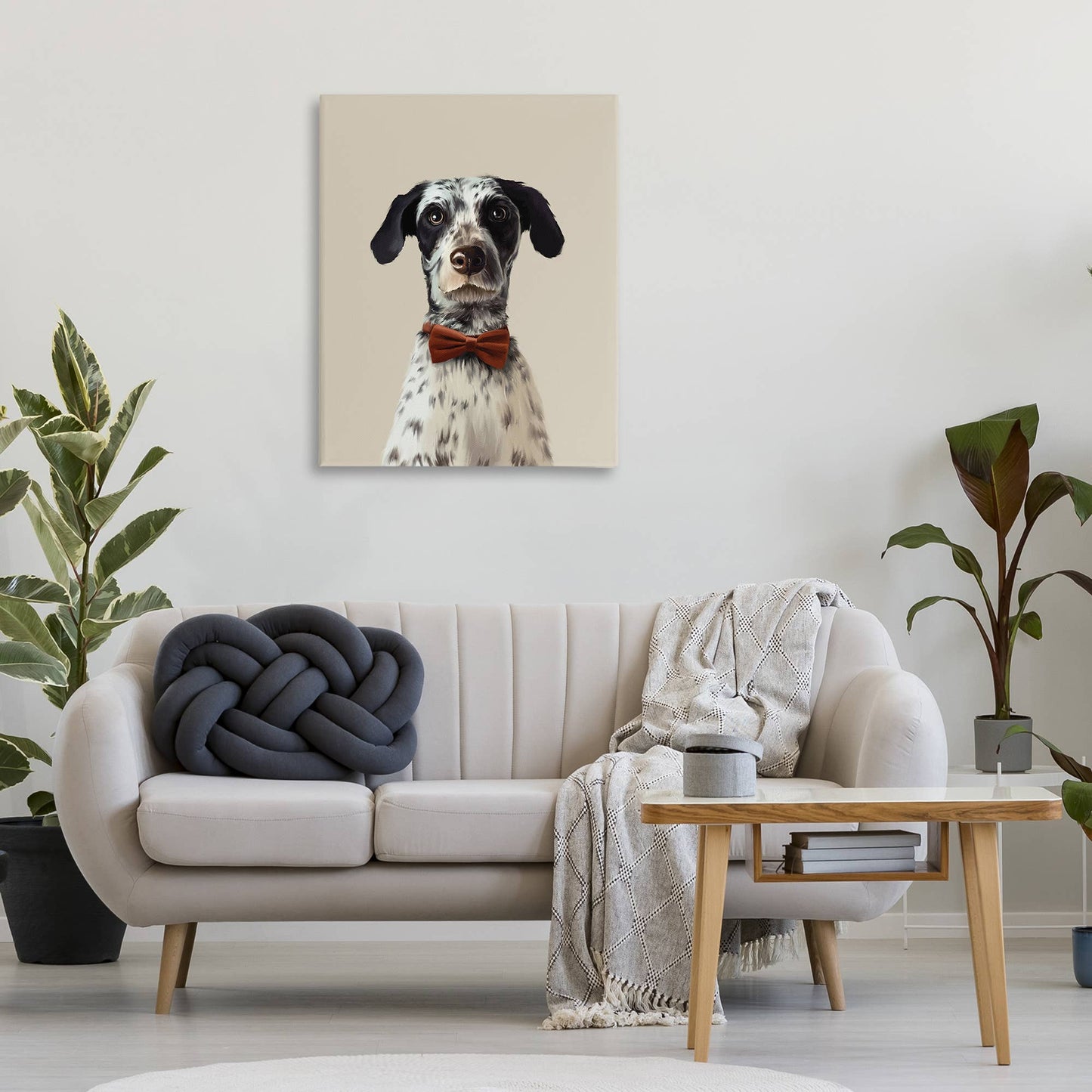 Dog In Bow Tie Portrait Canvas