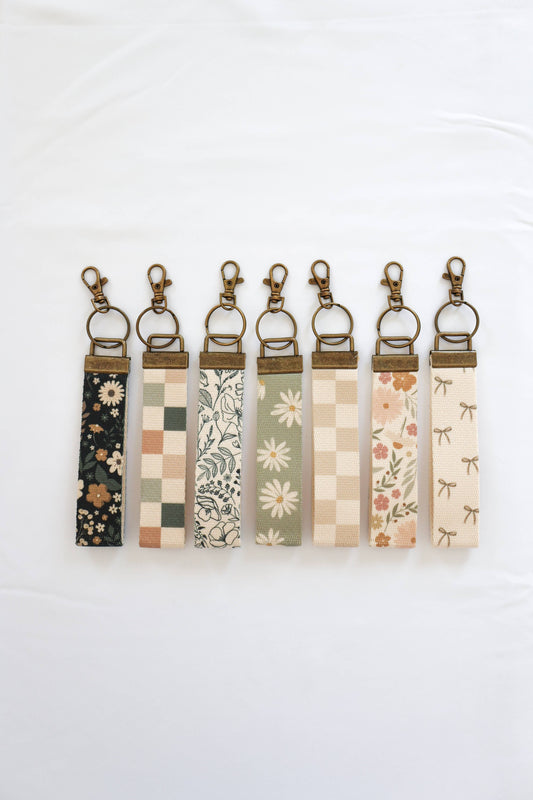 Canvas Wrist Keychain Lanyard, Key Wristlet