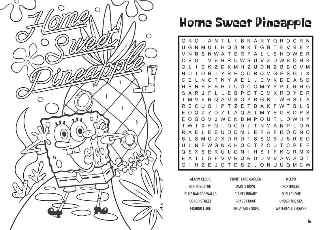 SpongeBob SquarePants Word Search and Coloring Book by Editors of Thunder Bay Press