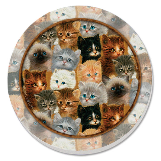Thirstystone "Kittens" Round Absorbent Stone Coaster 4pk