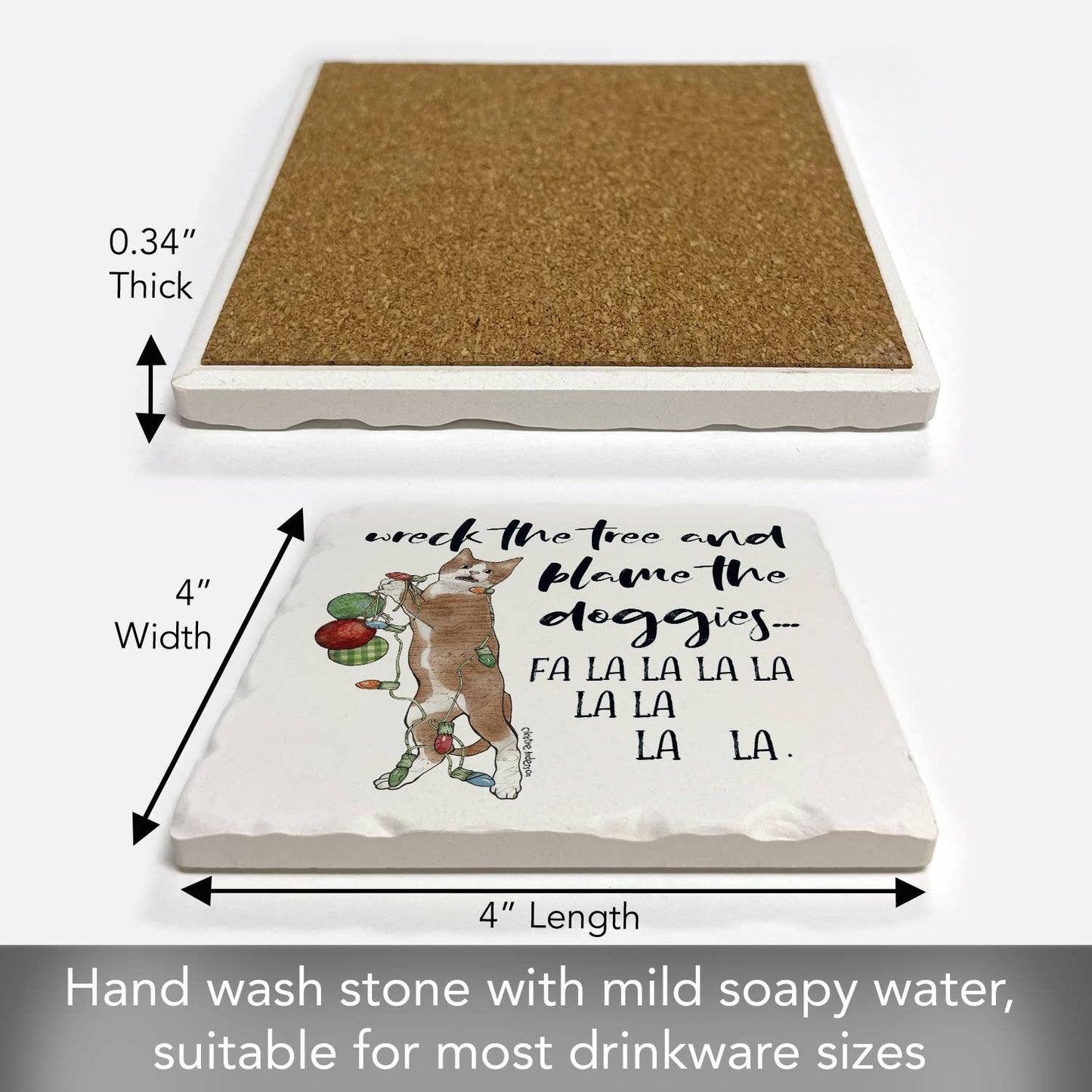 Blame The Doggies 1 Pack Single Absorbent Stone Coaster