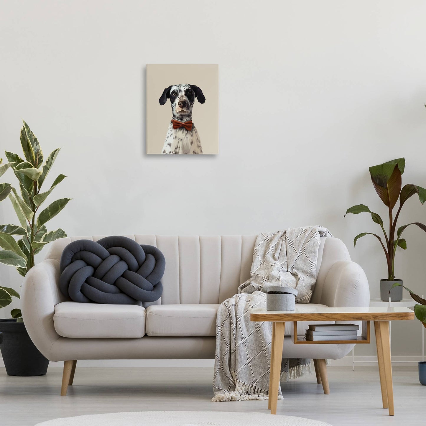 Dog In Bow Tie Portrait Canvas