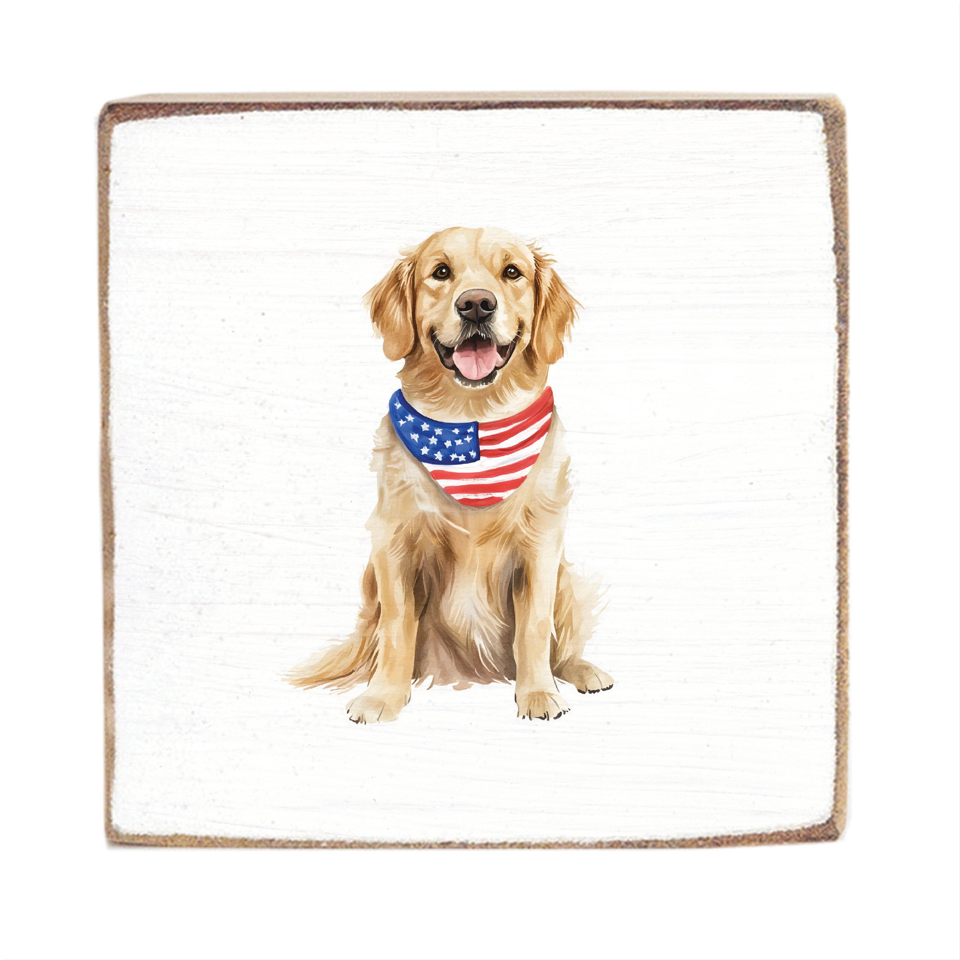 Patriotic Dog Block Sign