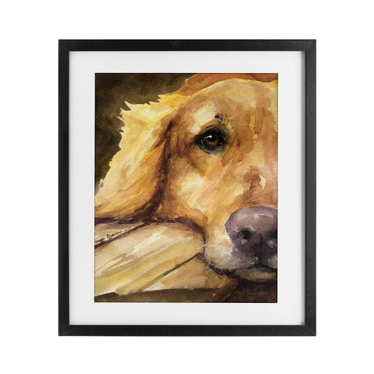 Sight of Golden Retriever - Print Under Glass Wall Art