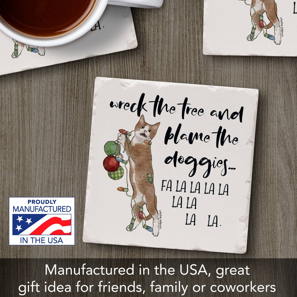 Blame The Doggies 1 Pack Single Absorbent Stone Coaster