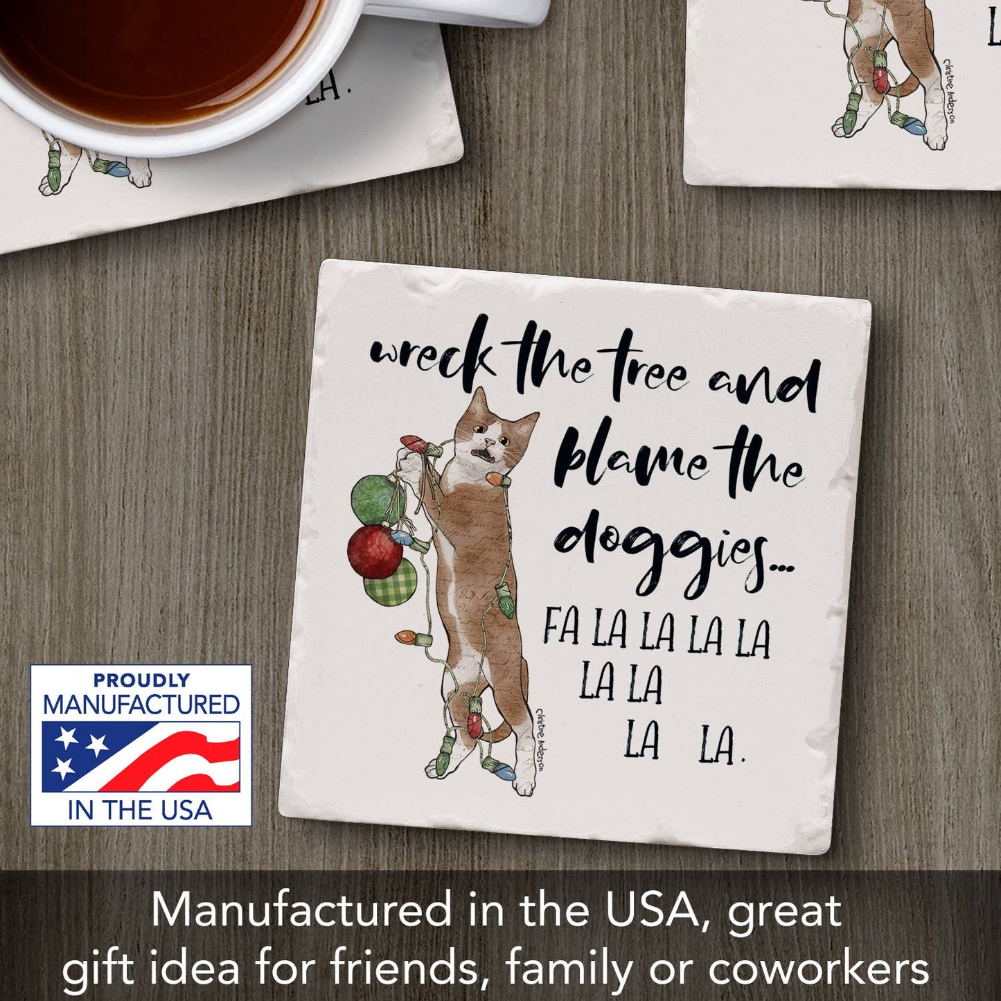 Blame The Doggies 1 Pack Single Absorbent Stone Coaster