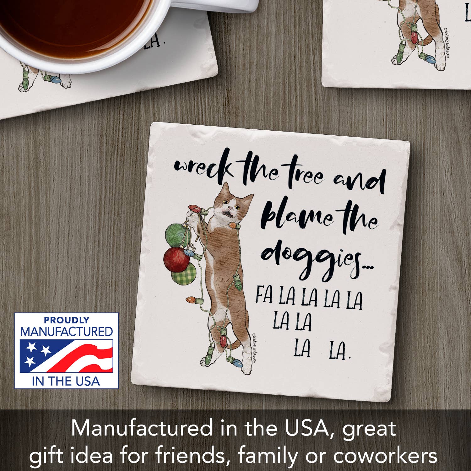 Blame The Doggies 1 Pack Single Absorbent Stone Coaster