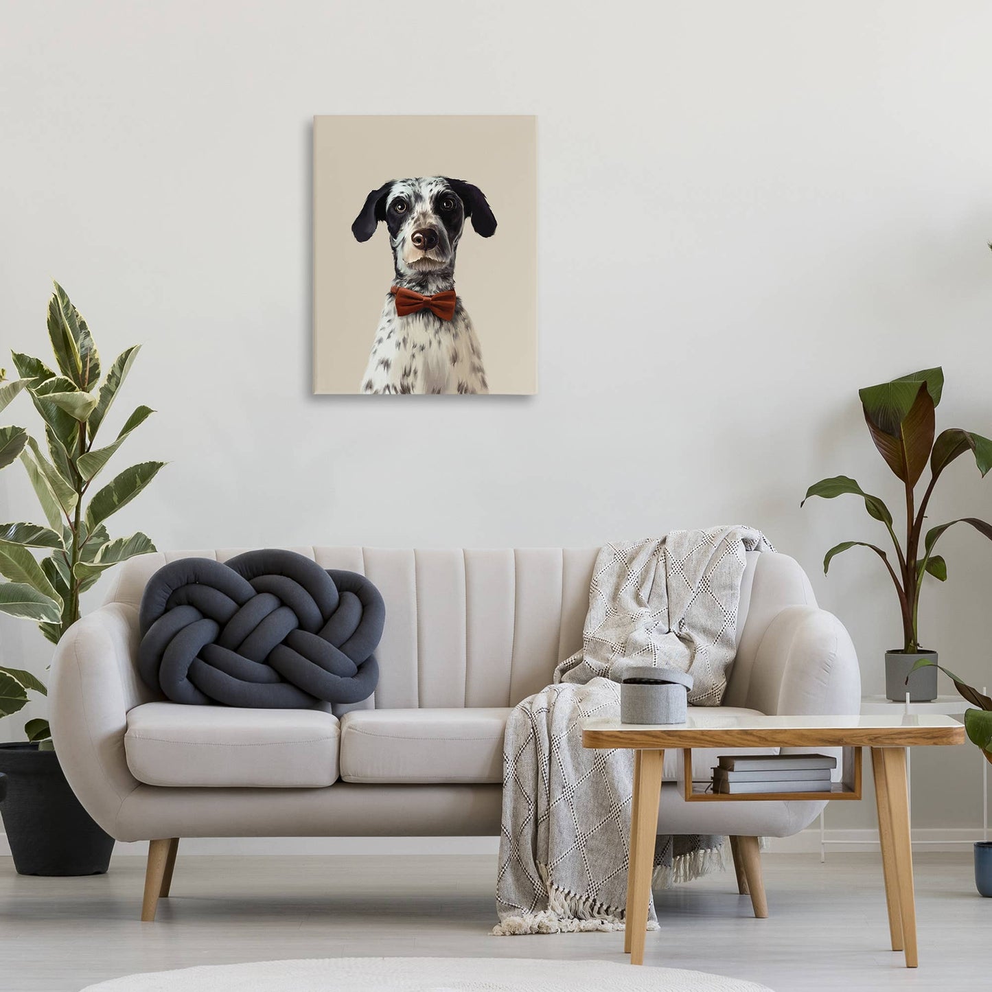 Dog In Bow Tie Portrait Canvas
