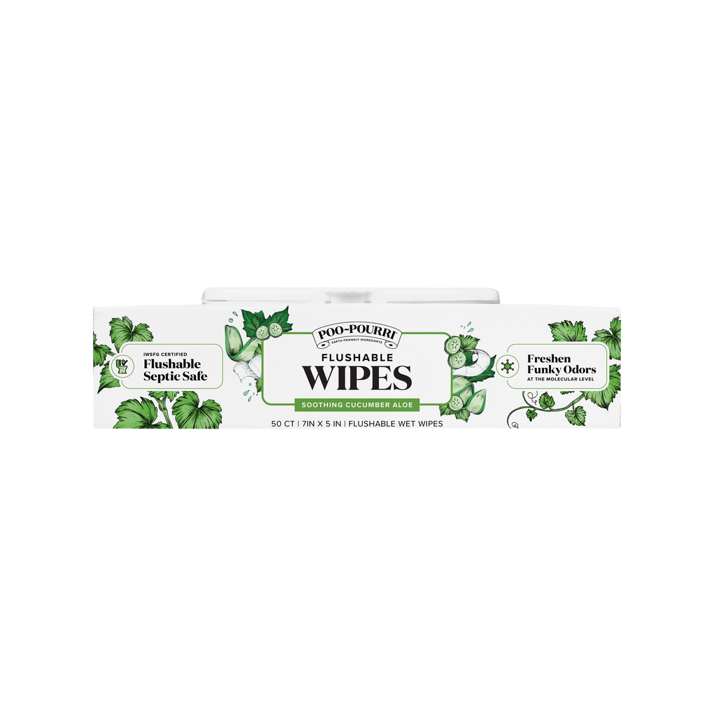 Poo~Pouri Cucumber & Aloe Poo~Pourri Flushable Wipes 50ct