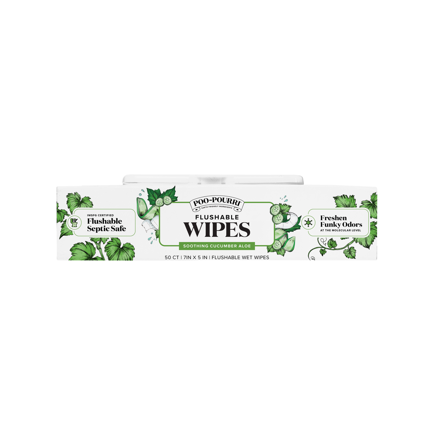 Poo~Pouri Cucumber & Aloe Poo~Pourri Flushable Wipes 50ct