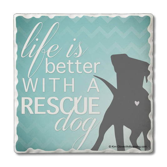 Thirstystone "Rescue Dog" Single Absorbent Stone Coaster