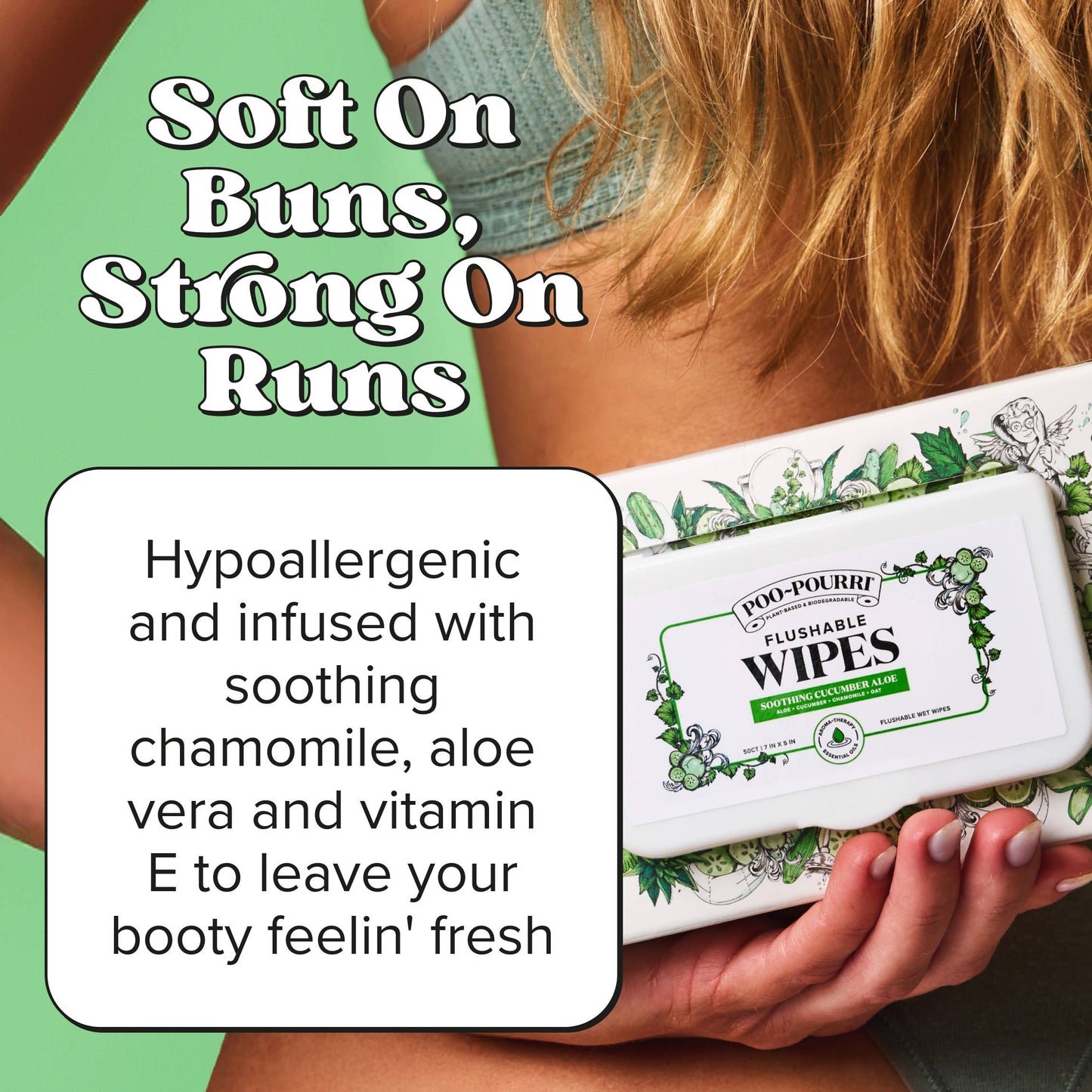 Poo~Pouri Cucumber & Aloe Poo~Pourri Flushable Wipes 50ct