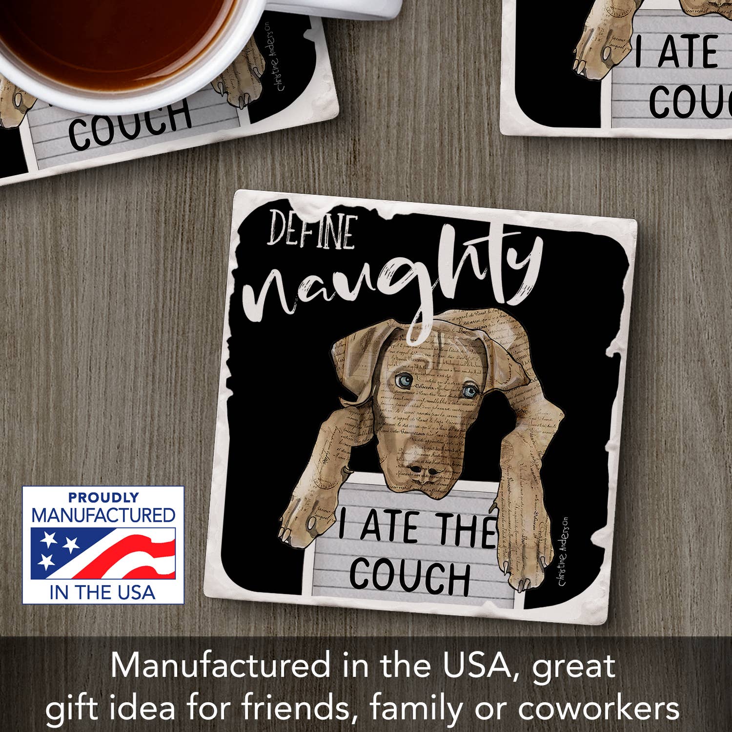 The Couch Single Absorbent Stone Tumbled Tile Coaster